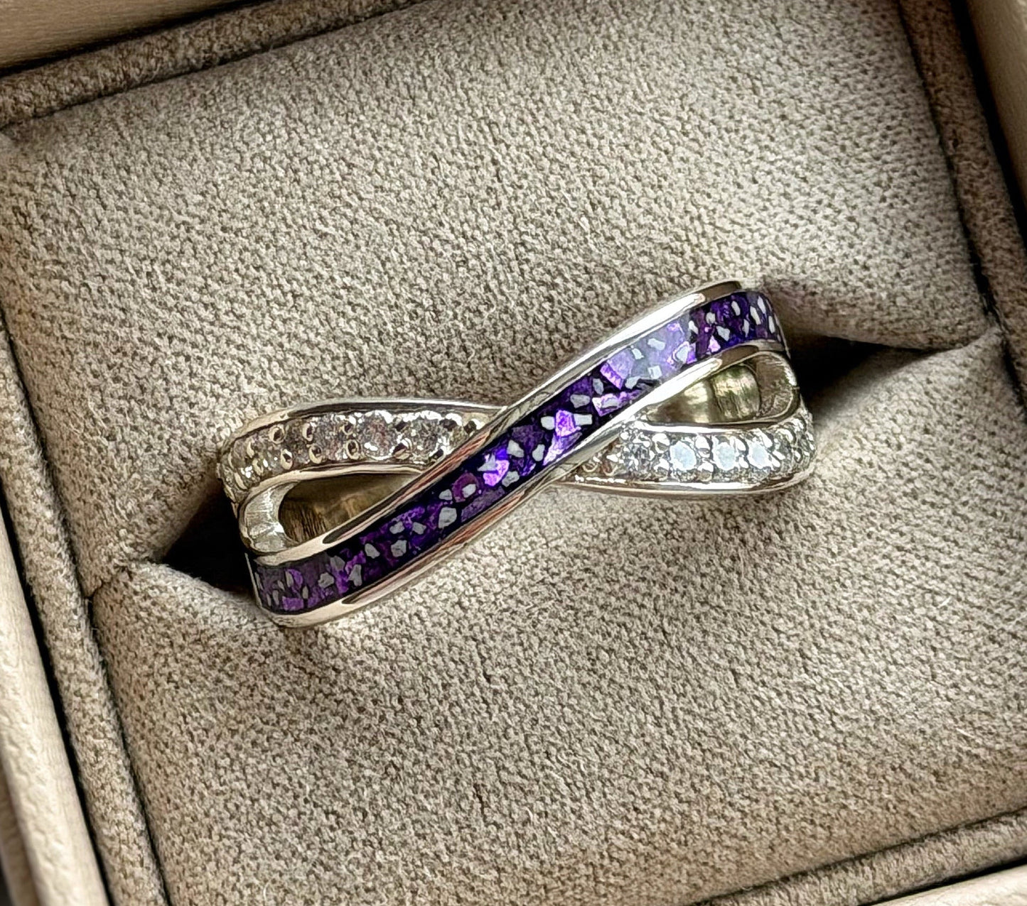 925 Silver Infinity Crystal Ring