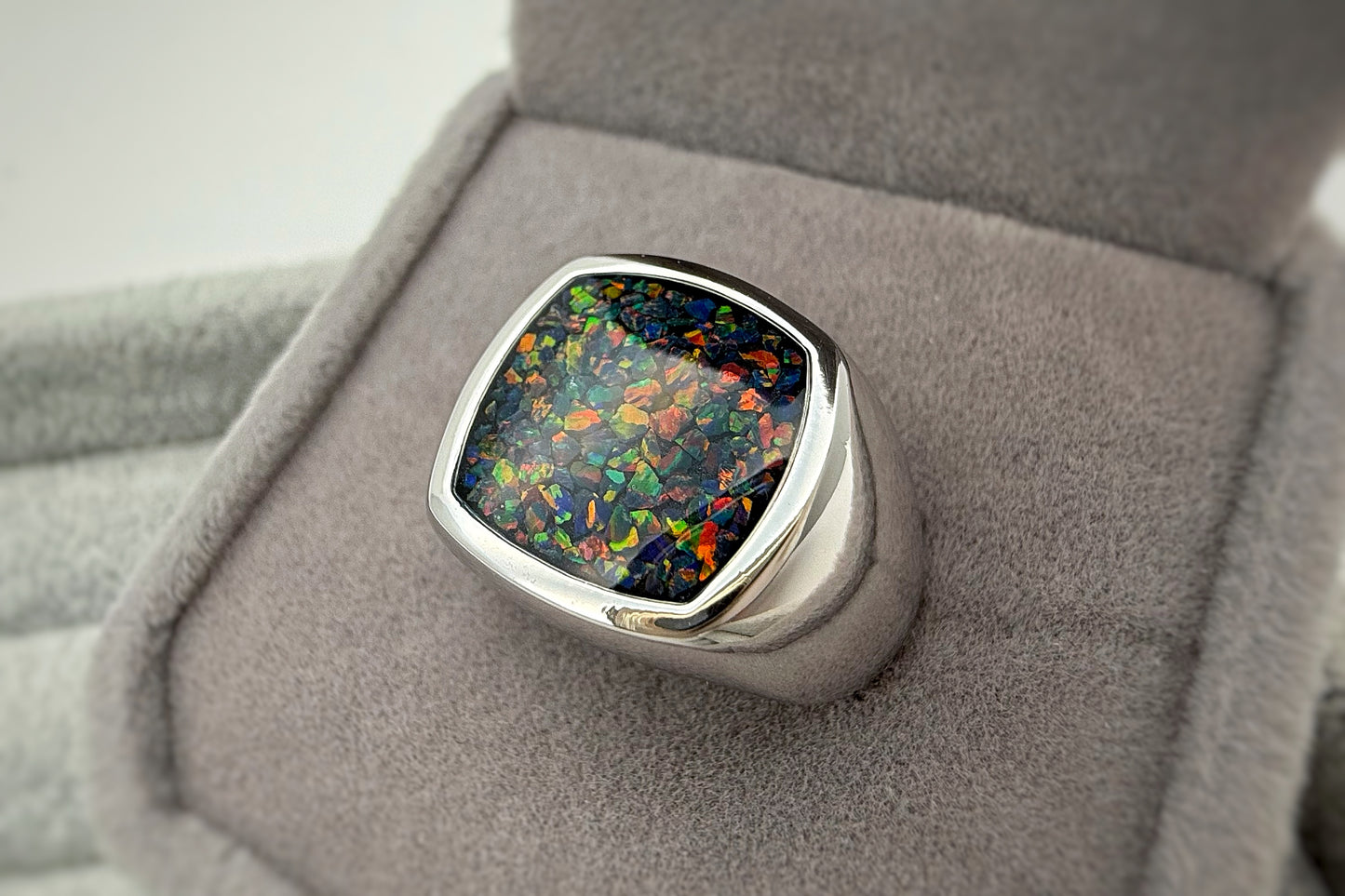 925 Silver Unisex Rounded Square Signet Ring