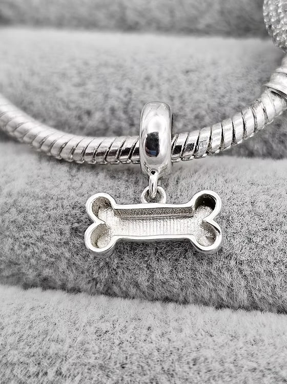 925 Silver Dog Bone Dangle Charm