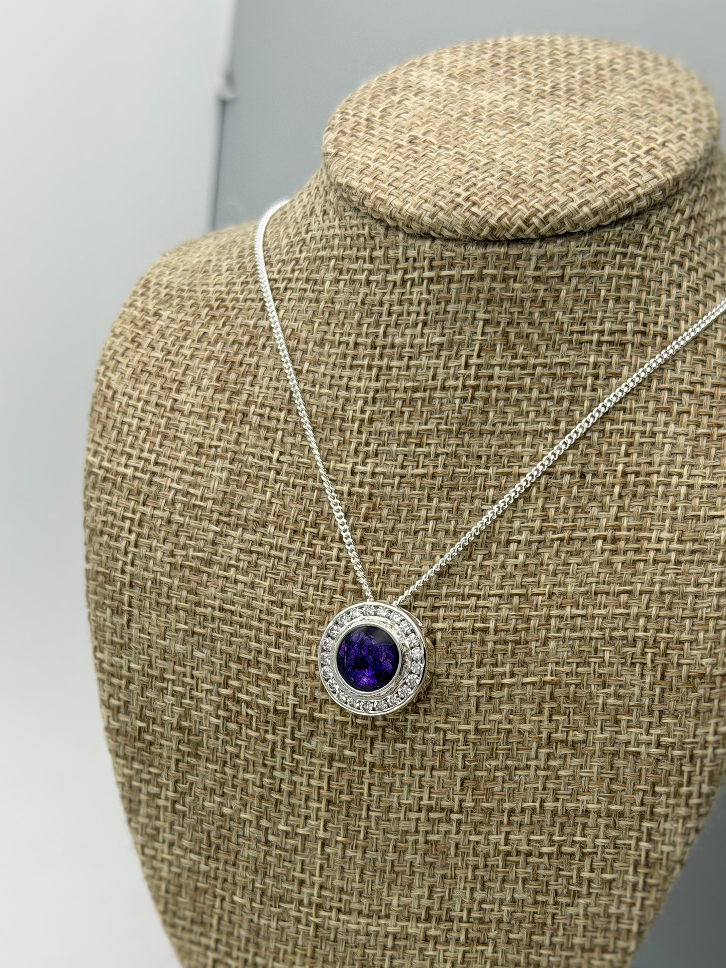 925 Silver Halo Round Floating Pendant