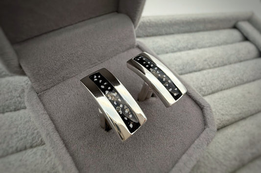 925 Silver Gent’s Curved Rectangular Cufflinks