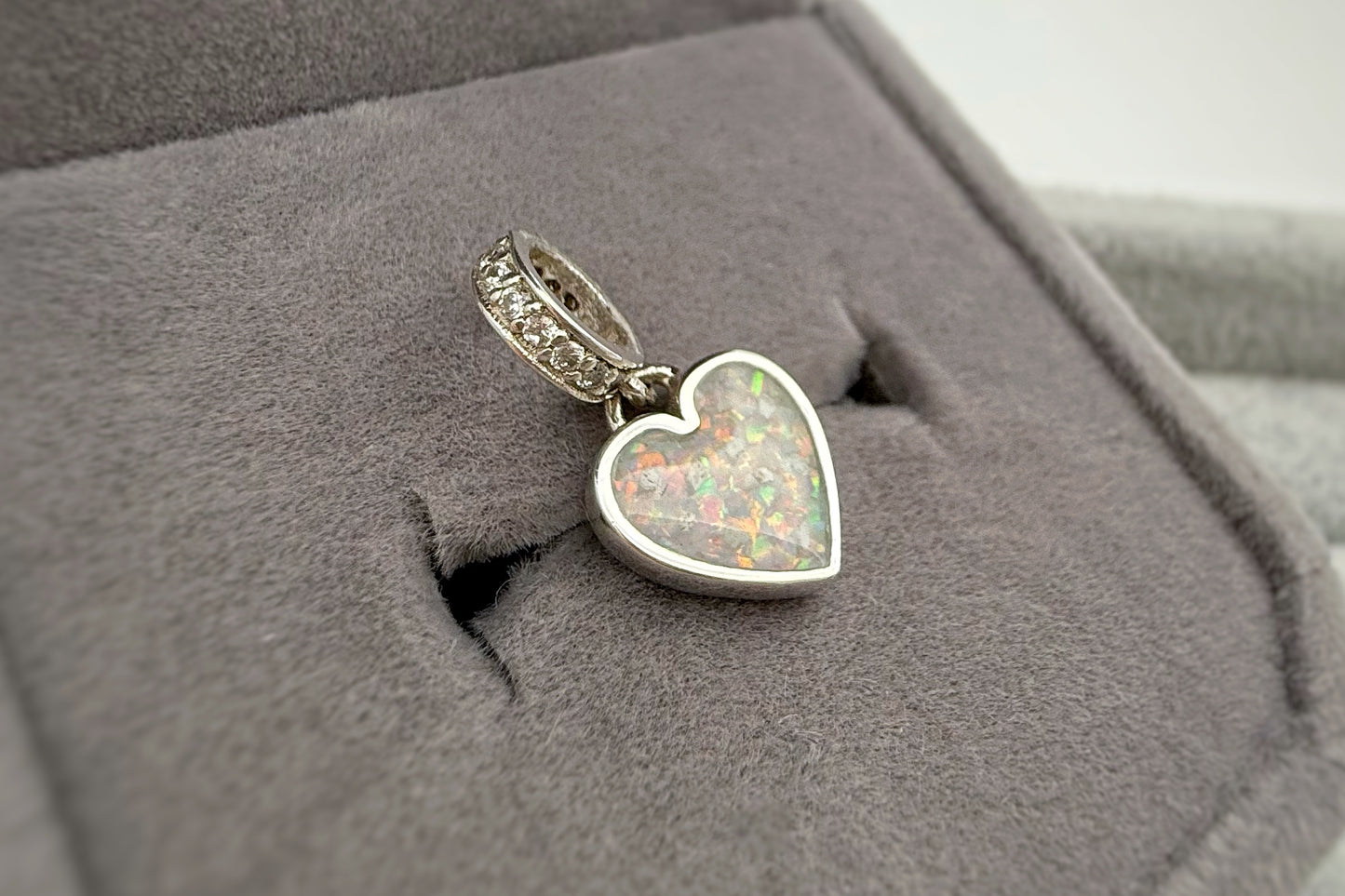 925 Silver Dangle Heart Charm
