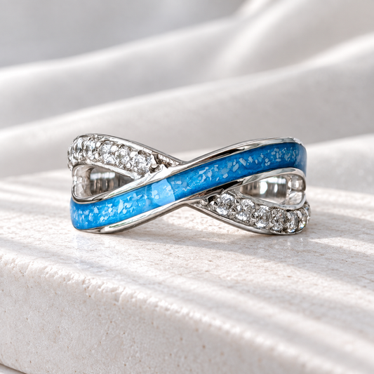 925 Silver Infinity Crystal Ring