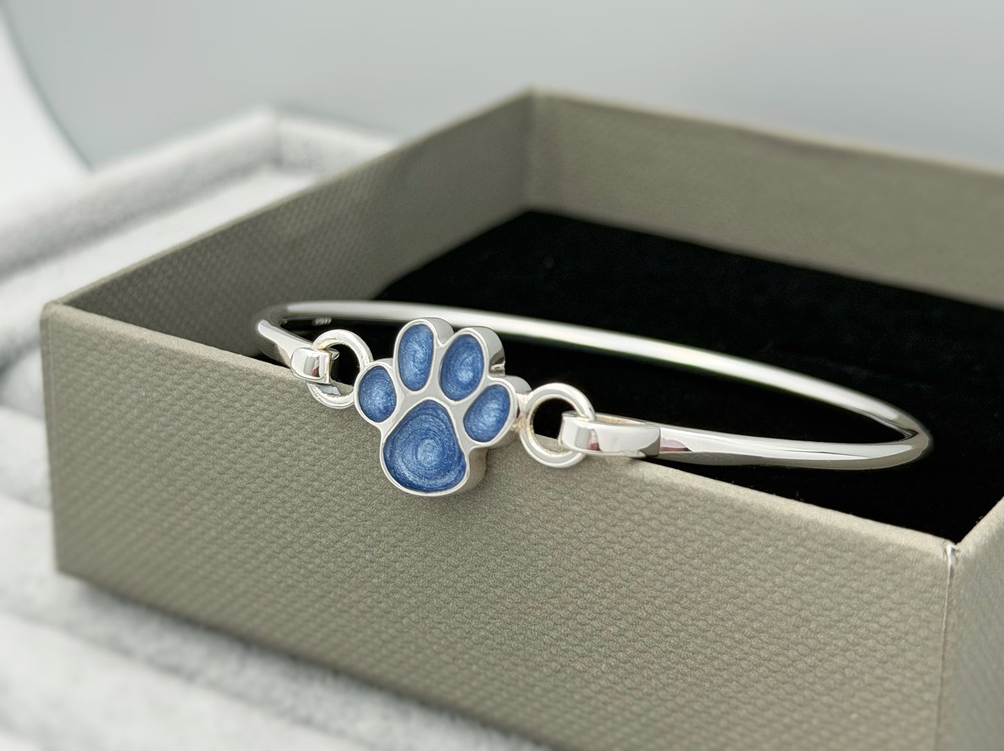 925 Silver Paw Print Bangle