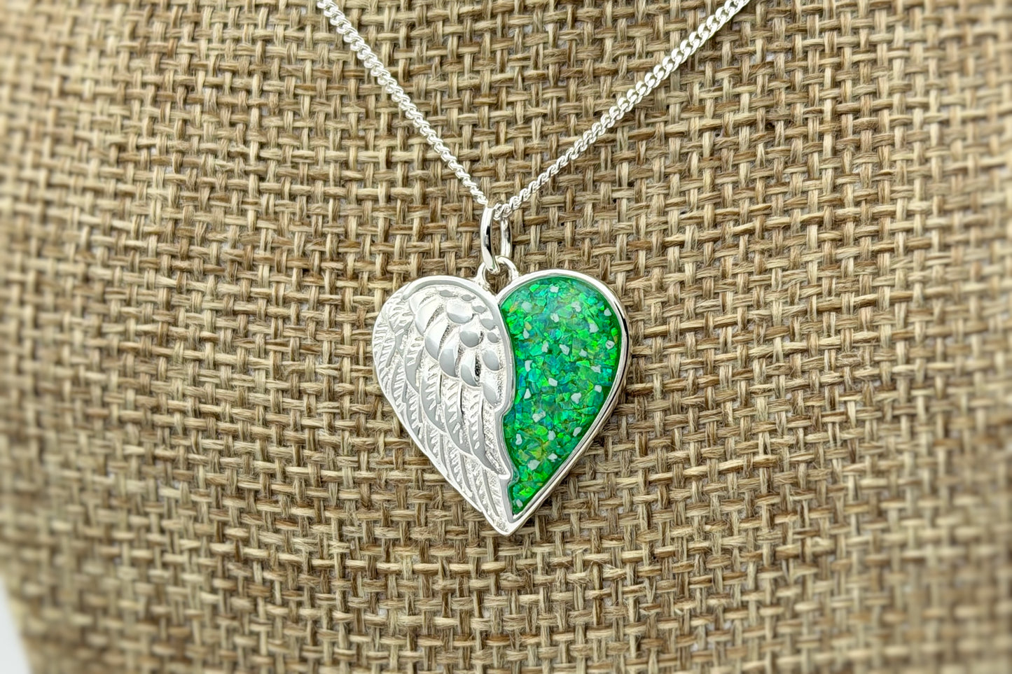 925 Silver Half Wing Heart Pendant