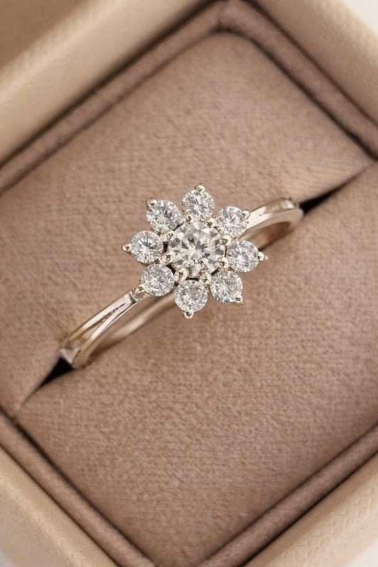 925 Silver Celestial Cluster Crystal Ring