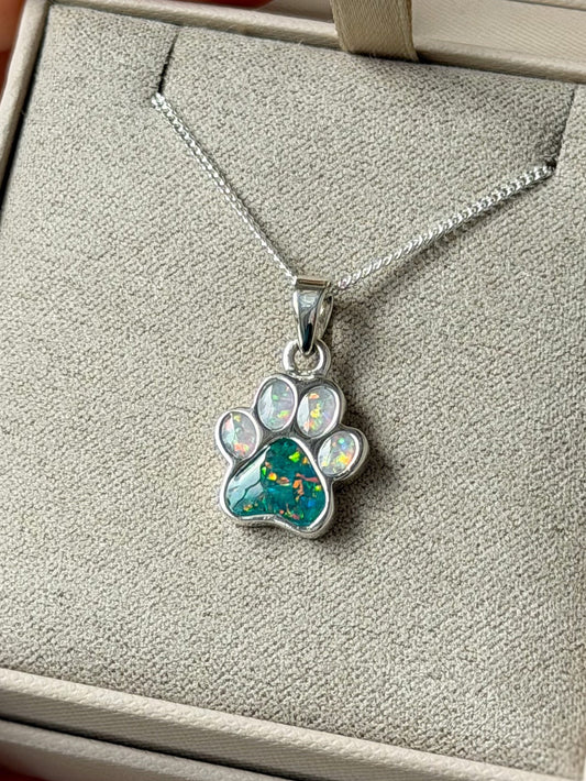 925 Silver Simple Paw Print Pendant