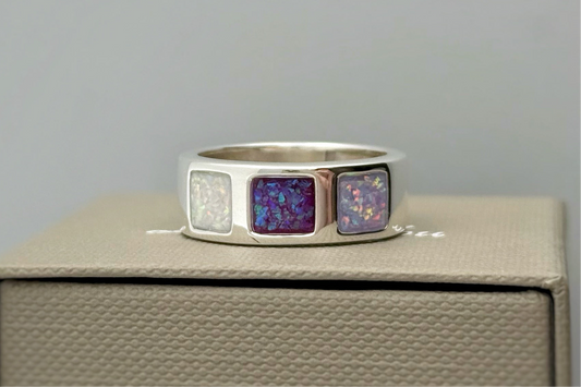 925 Silver Gent’s Three Stone Band Ring