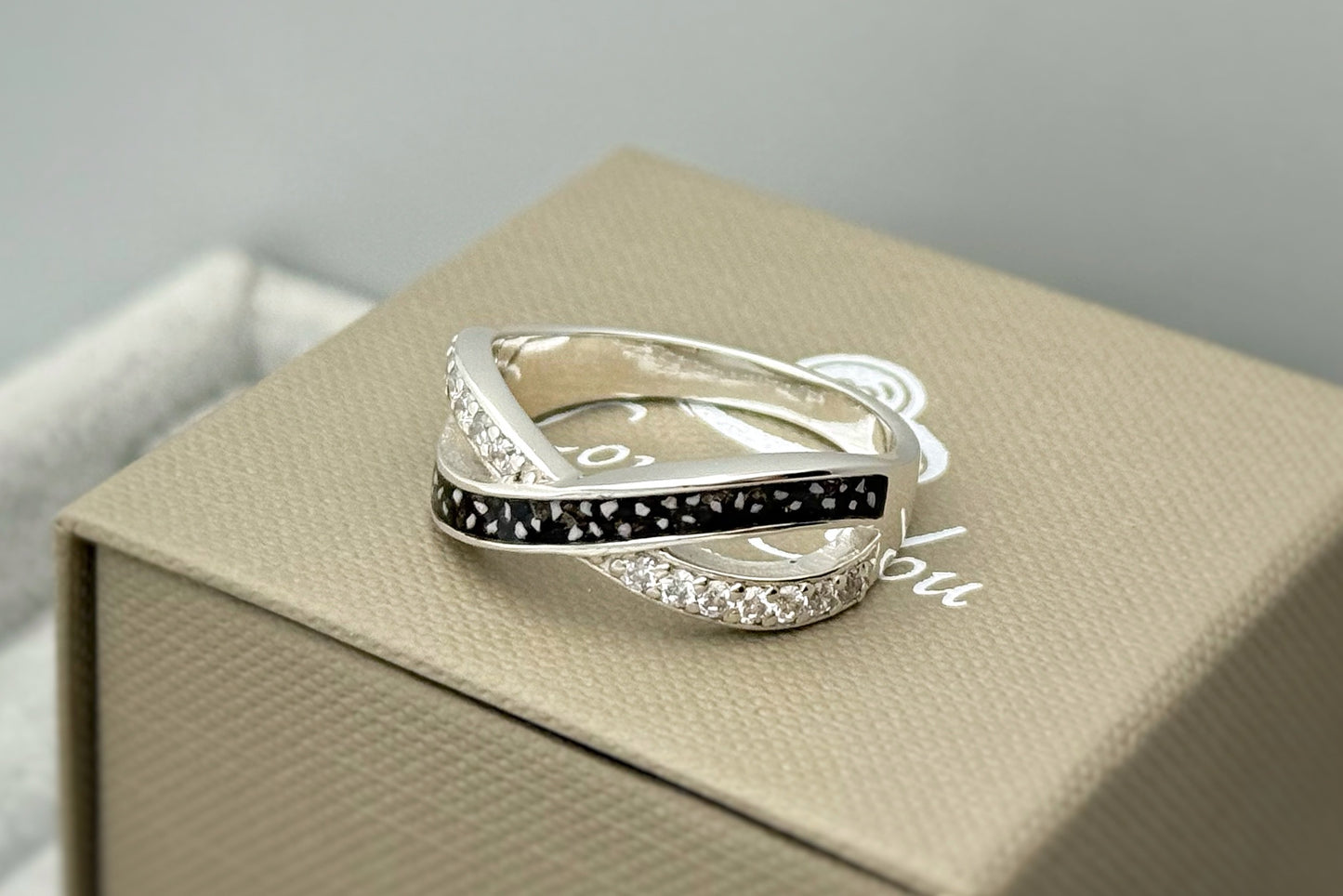 925 Silver Infinity Crystal Ring
