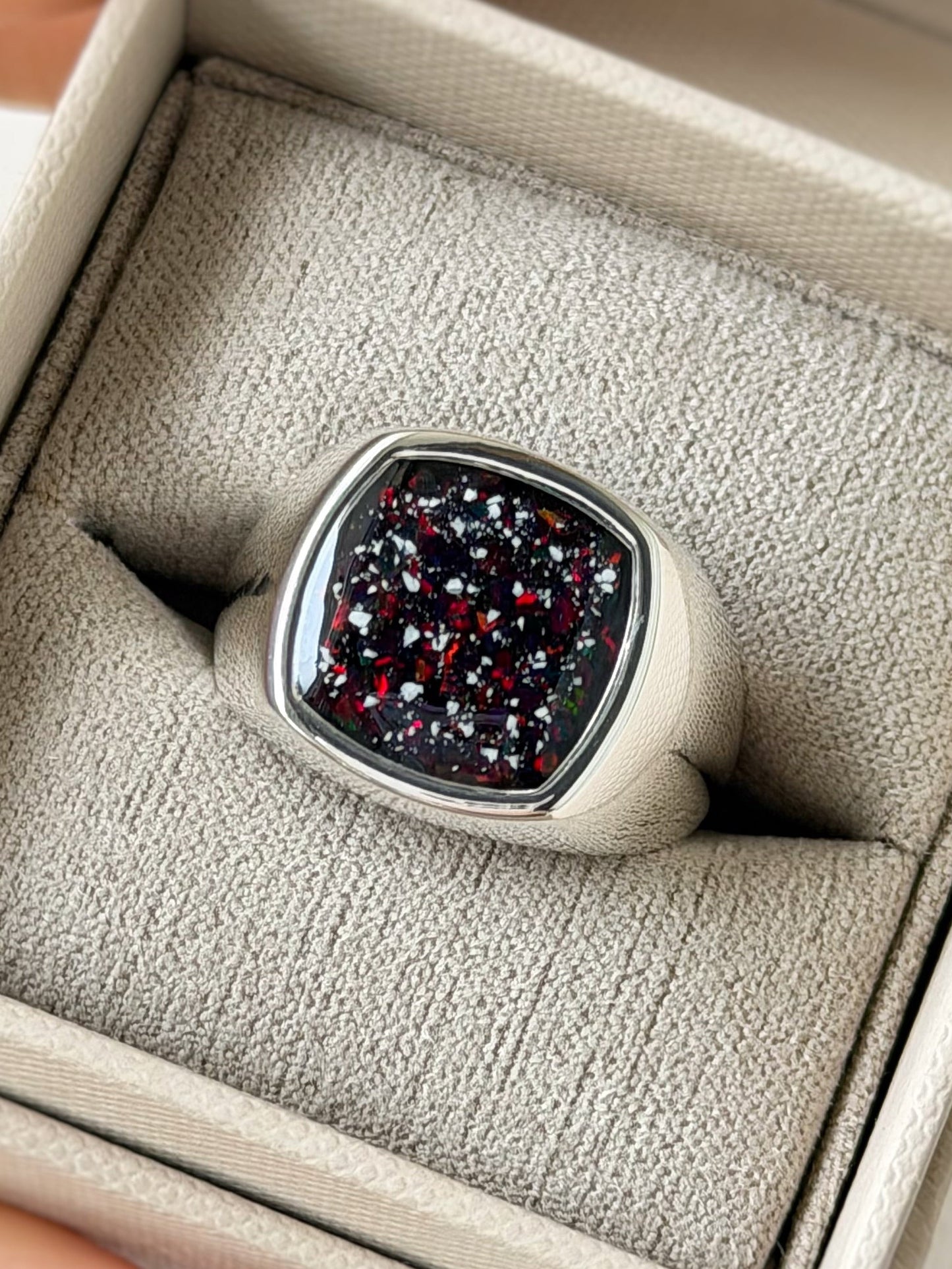 925 Silver Unisex Rounded Square Signet Ring