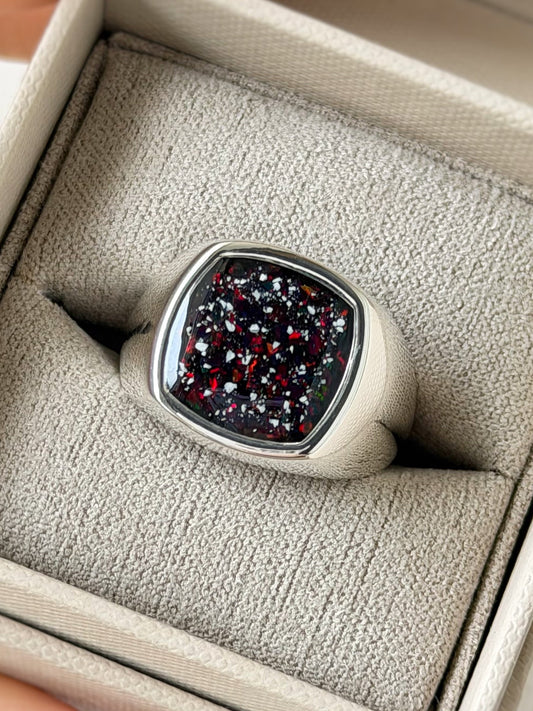 925 Silver Unisex Rounded Square Signet Ring