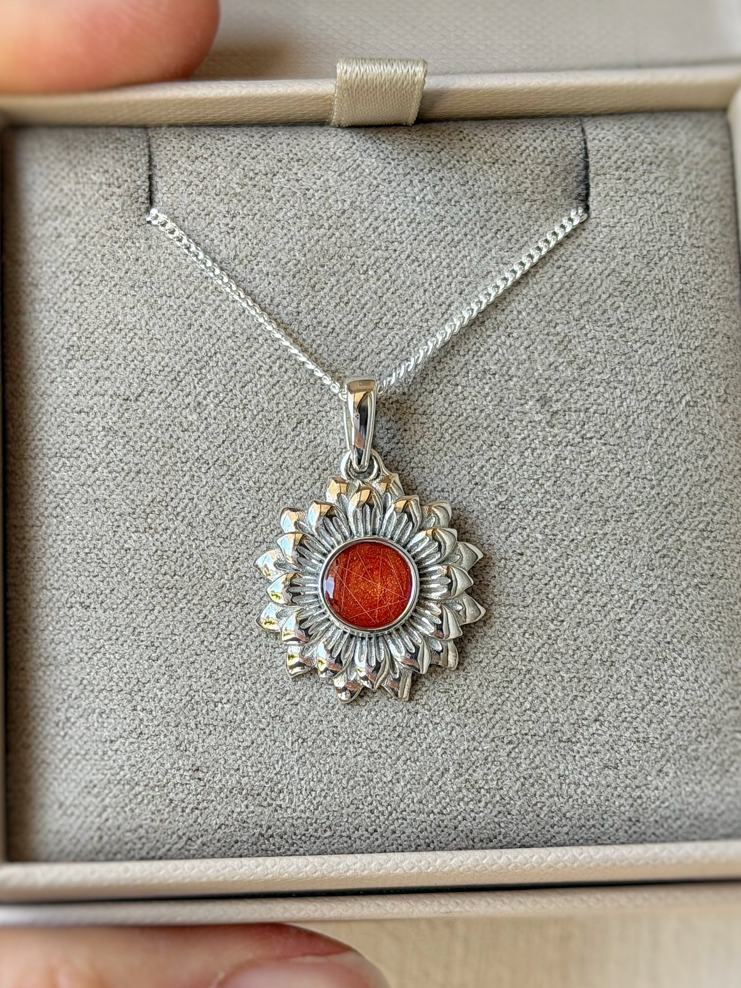 925 Silver Sunflower Pendant