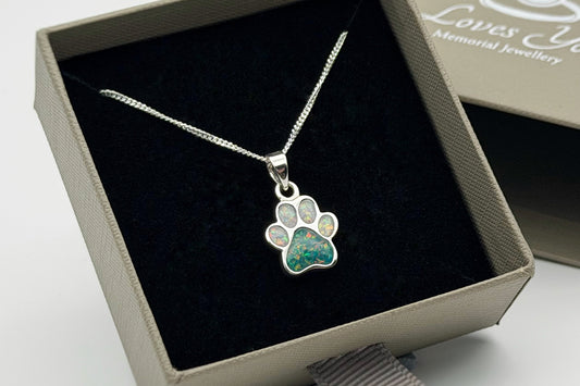 925 Silver Simple Paw Print Pendant