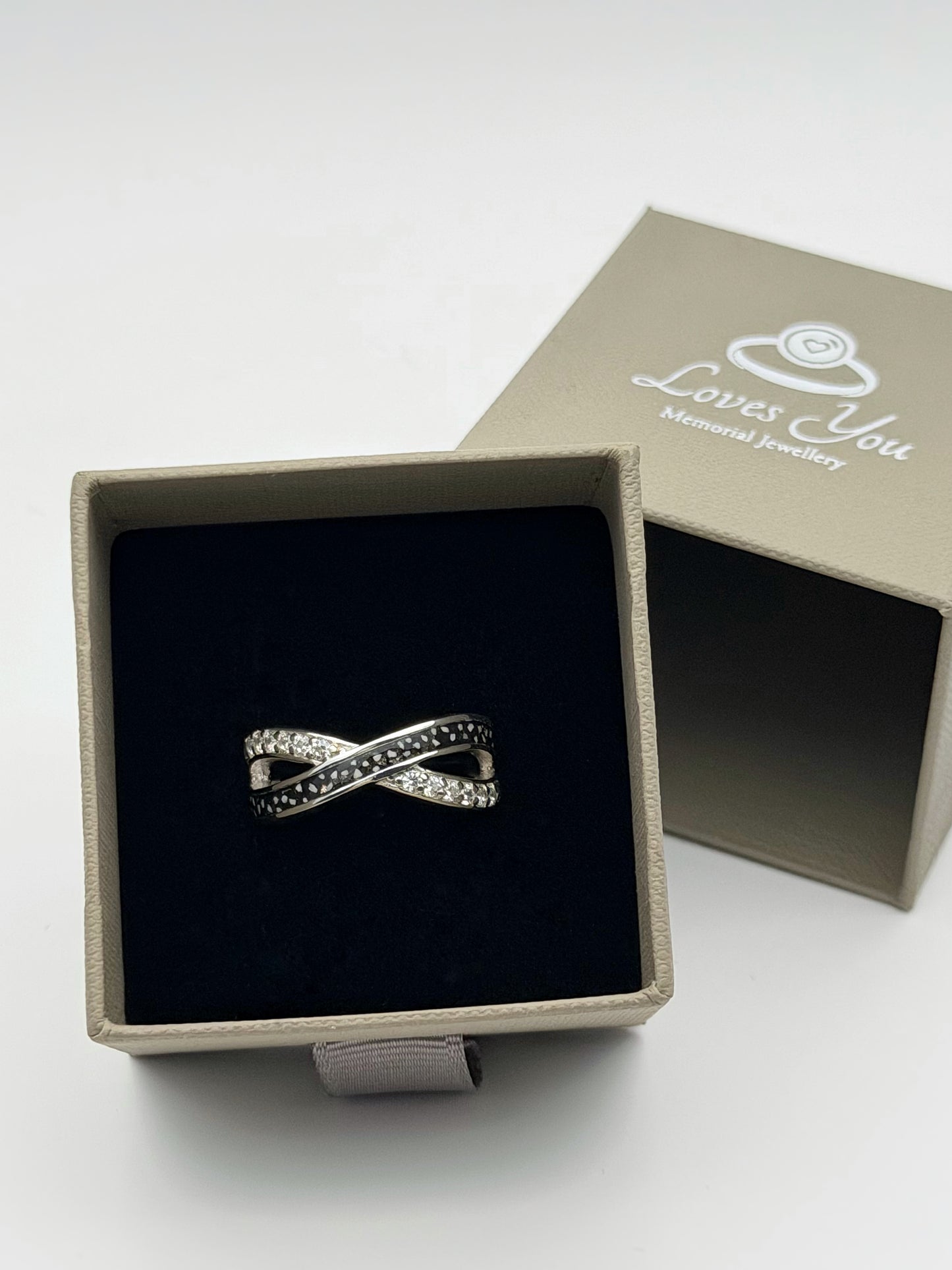 925 Silver Infinity Crystal Ring