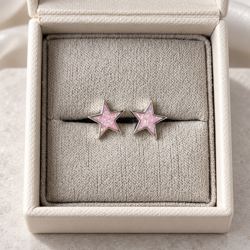 925 Silver Star Stud Memorial Earrings