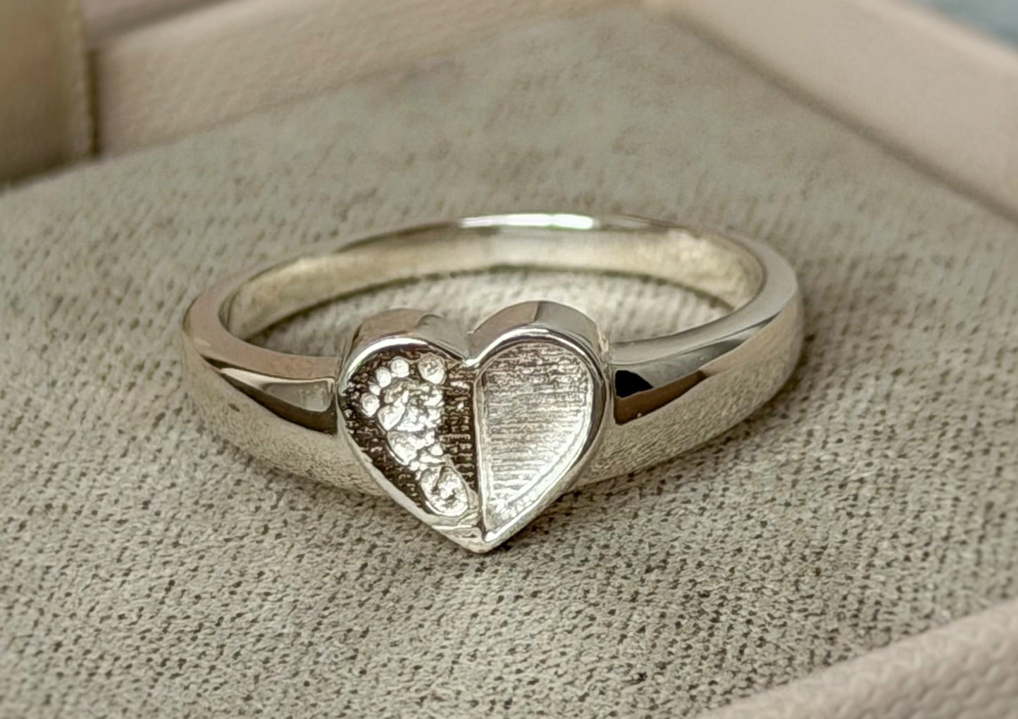 925 Silver Baby Loss Footprint Memorial Ring