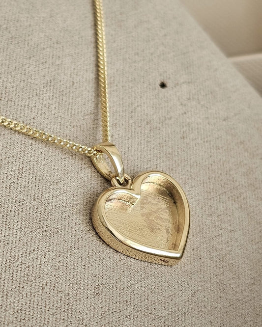 9K Gold 16mm Heart Pendant