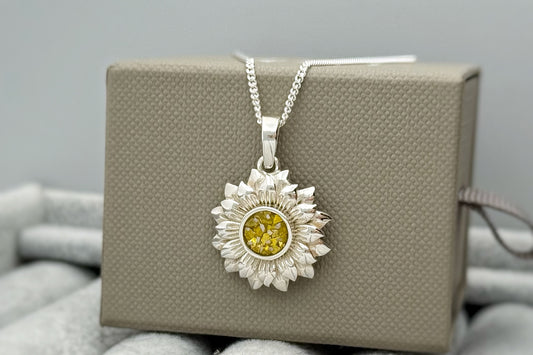 925 Silver Sunflower Pendant