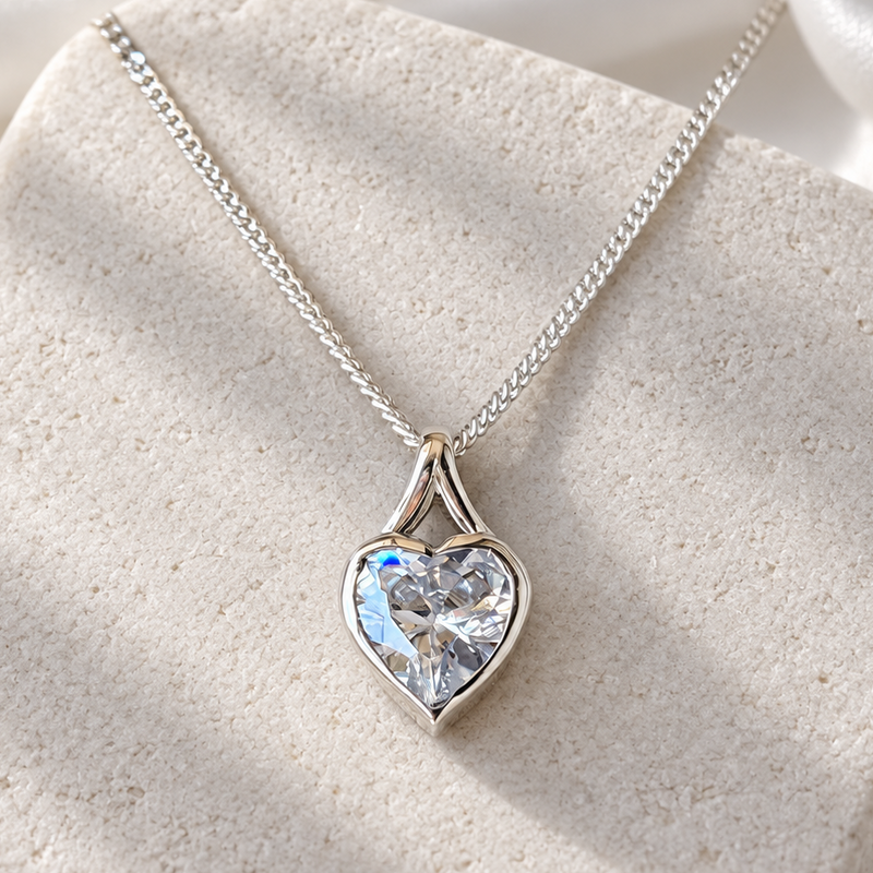 Heart Crystal Secretly Set Ashes Pendant