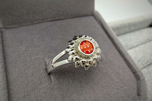 925 Silver Sunflower Ring