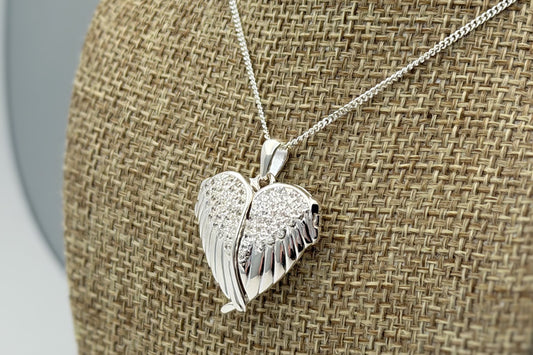 925 Silver Angel Wings Locket Pendant