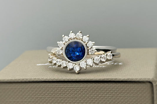 925 Silver Half Halo Crystal Ring