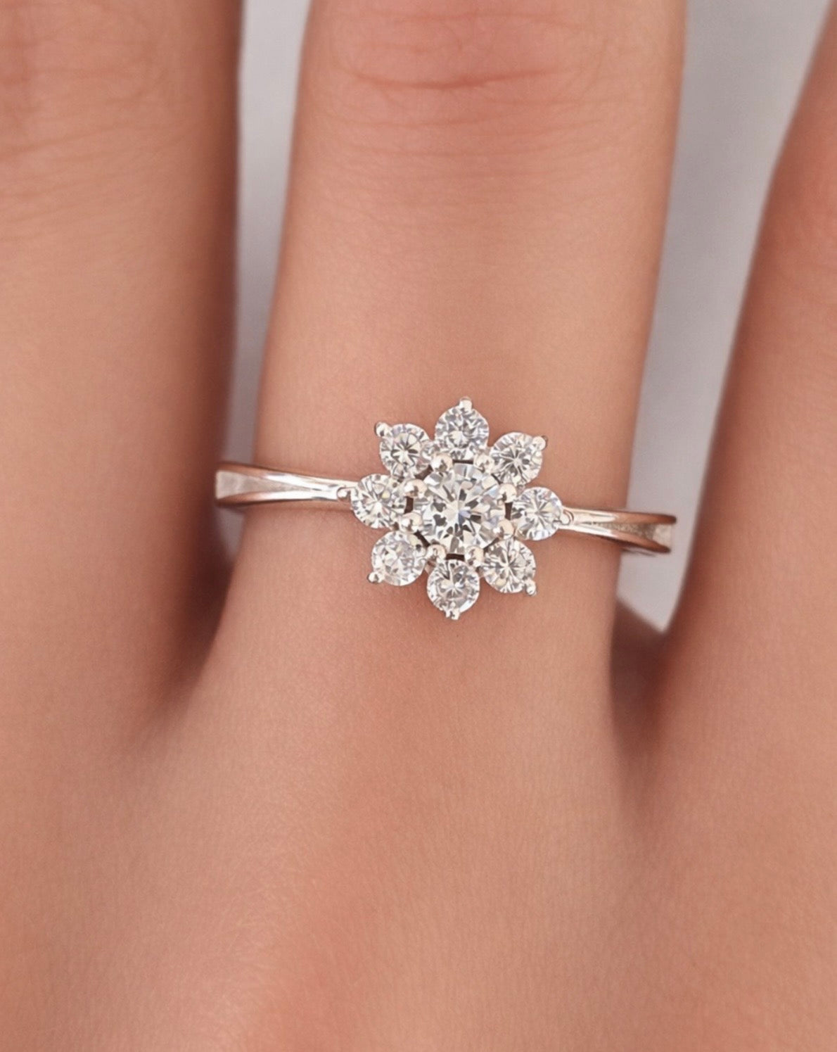 925 Silver Celestial Cluster Crystal Ring