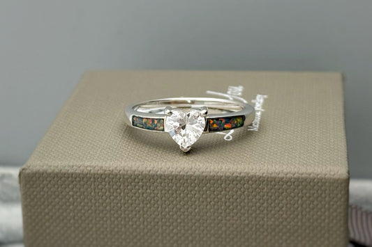 925 Silver Heart Solitaire Ring