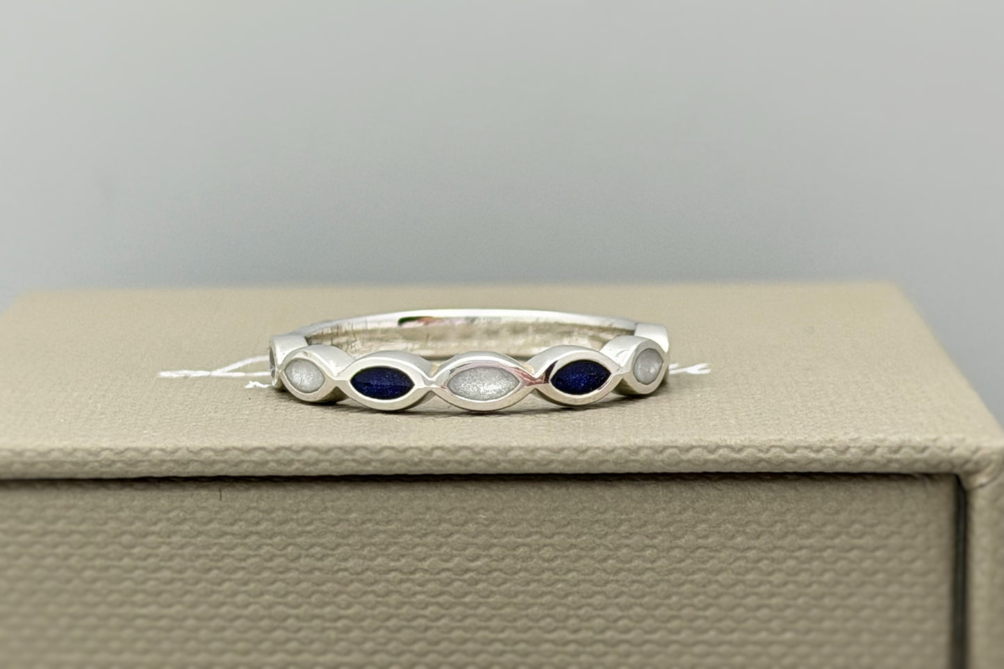 925 Silver Half Almond Band Ring