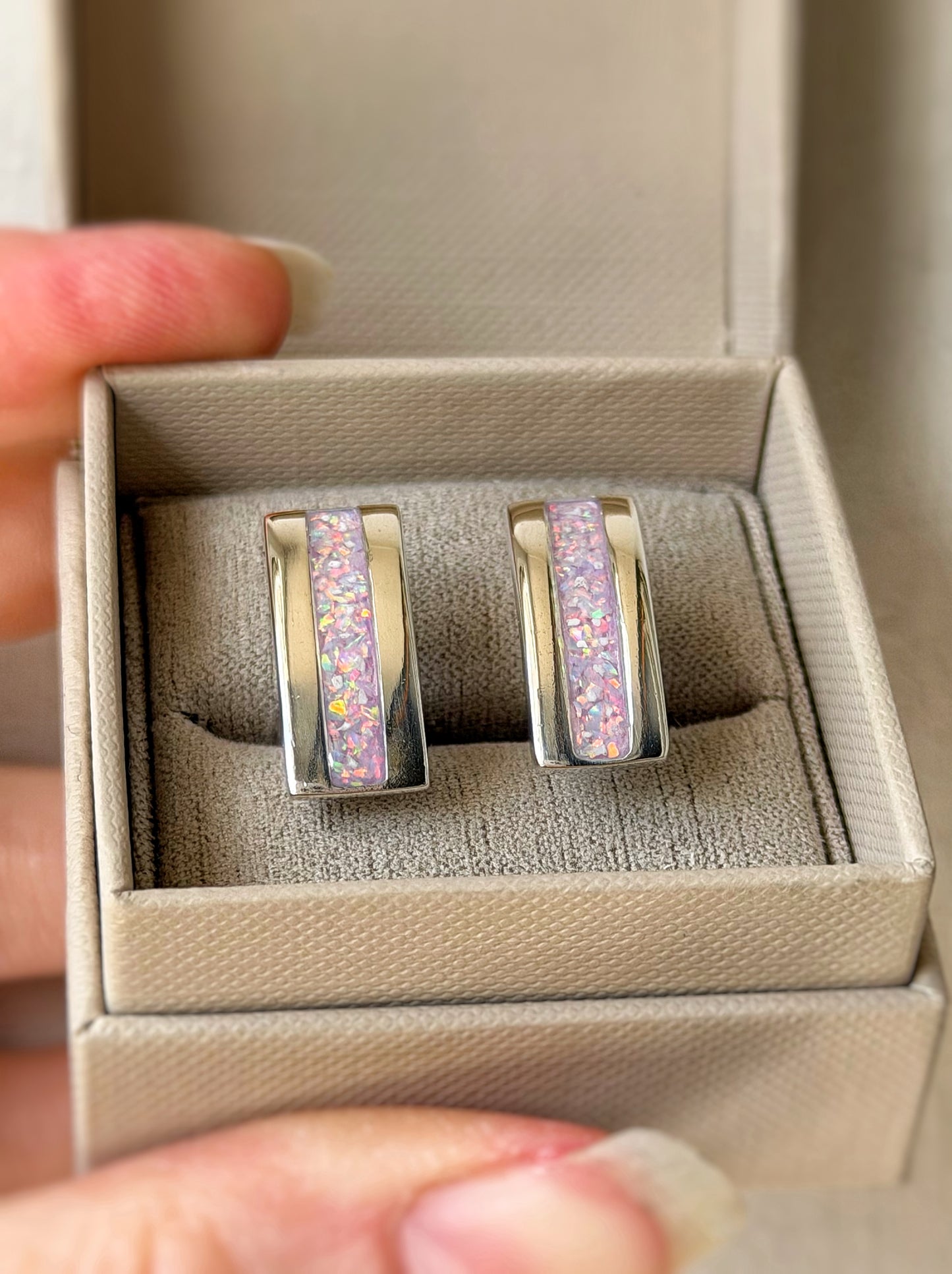 925 Silver Gent’s Curved Rectangular Cufflinks