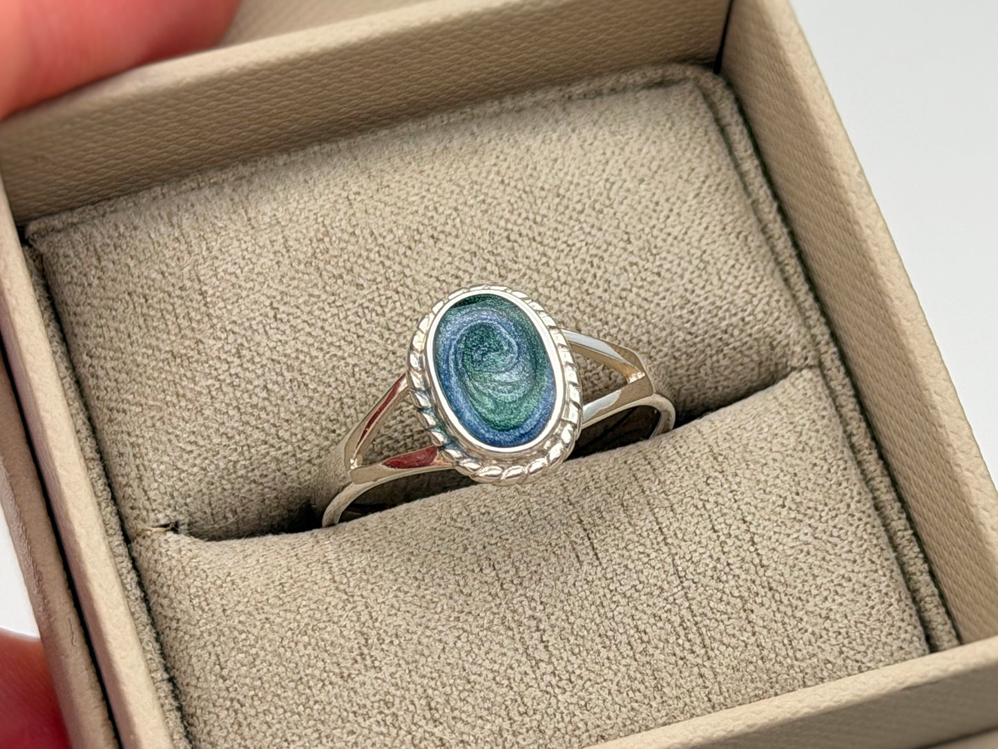 925 Silver Rope Edged Oval Ring