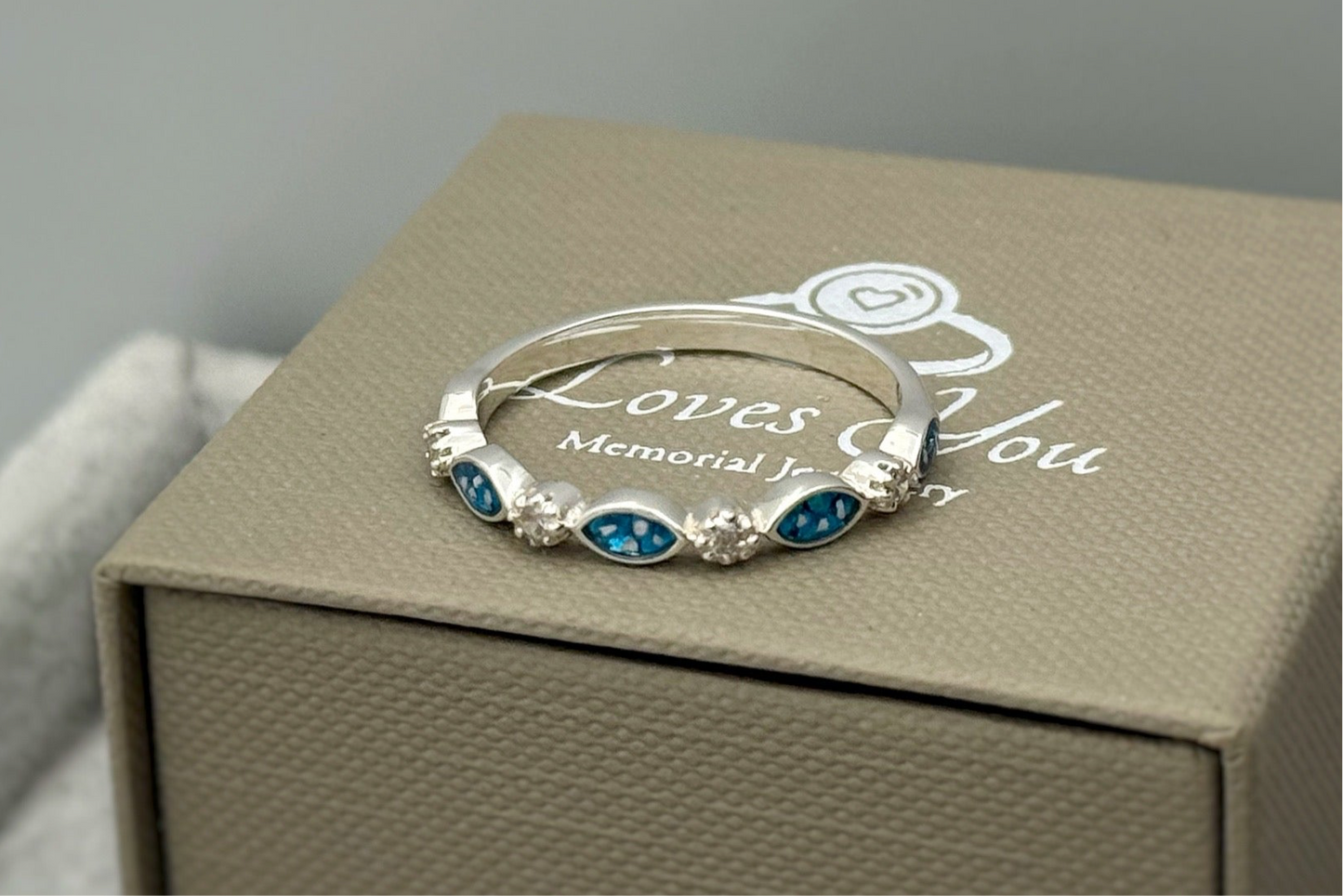 925 Silver Half Marquis Crystal Ring