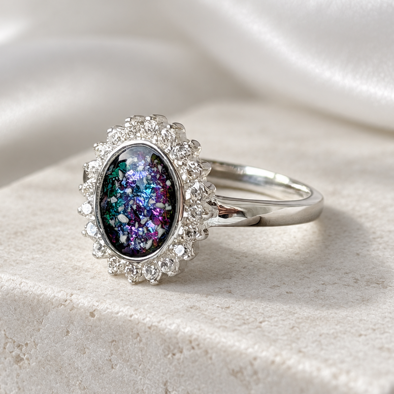 925 Silver Oval Halo Ring