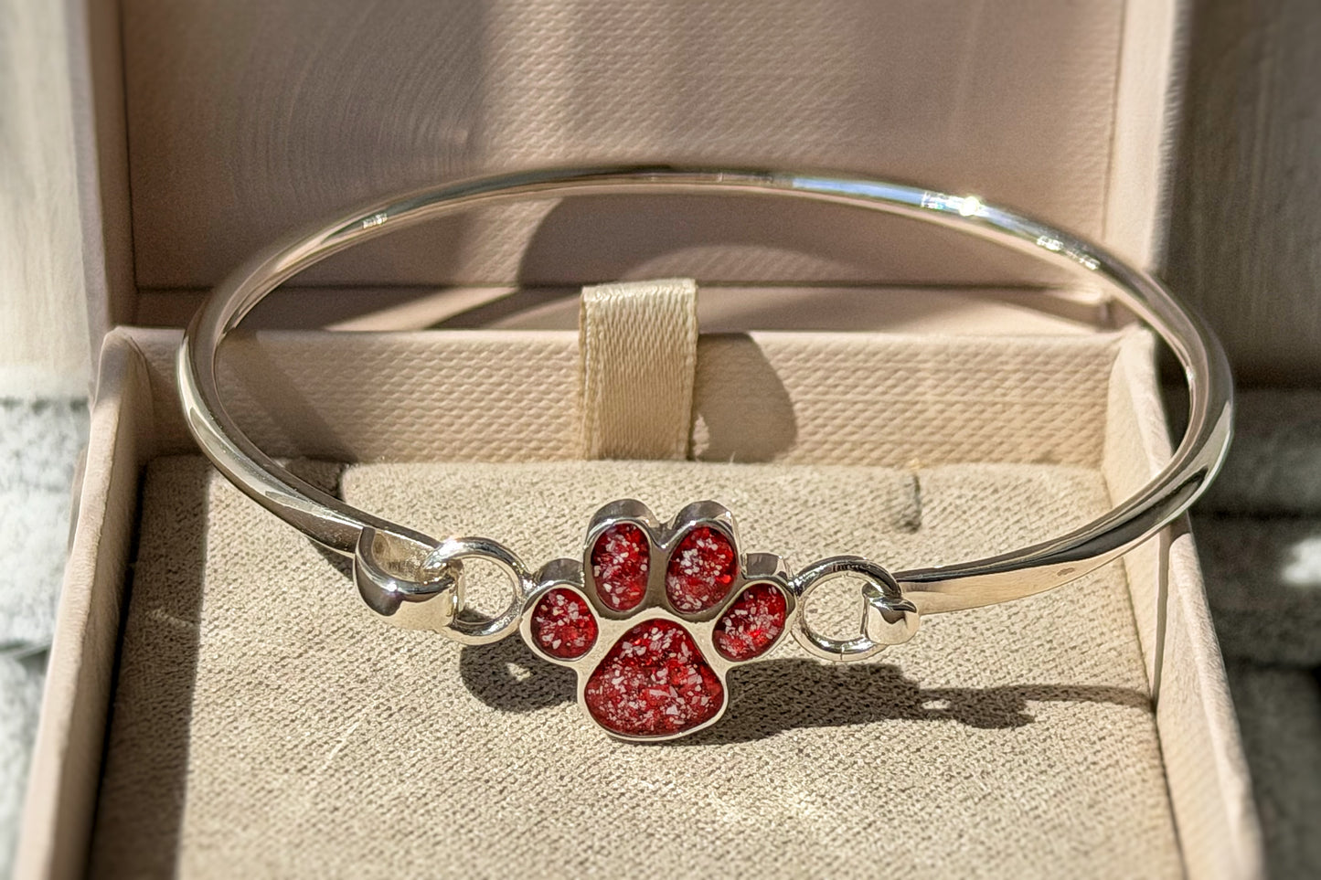 925 Silver Paw Print Bangle