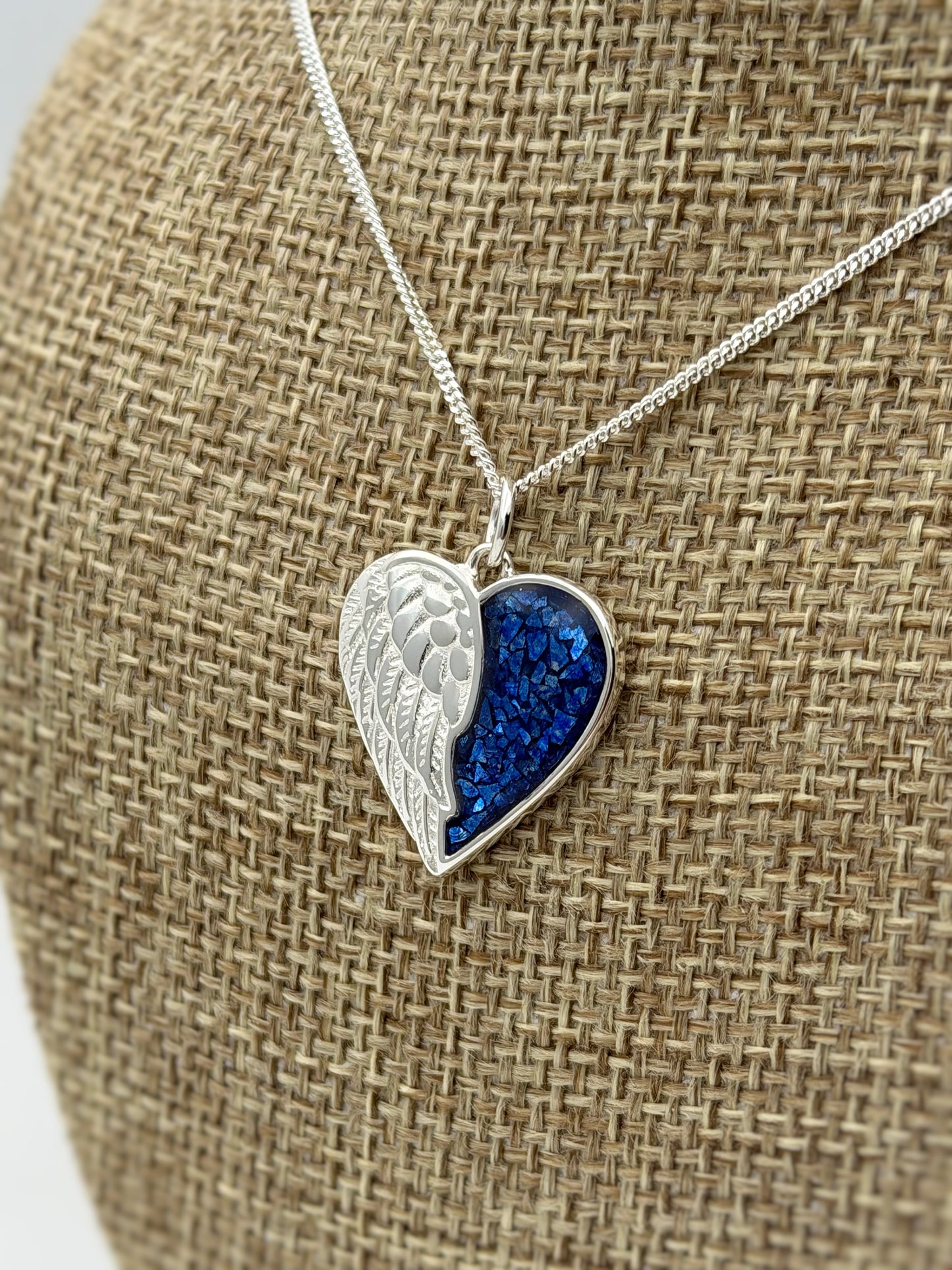 925 Silver Half Wing Heart Pendant