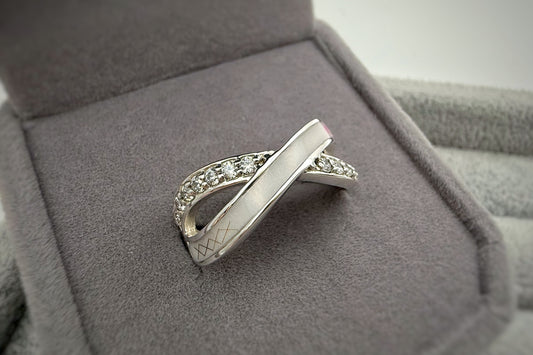 925 Silver Infinity Crystal Ring
