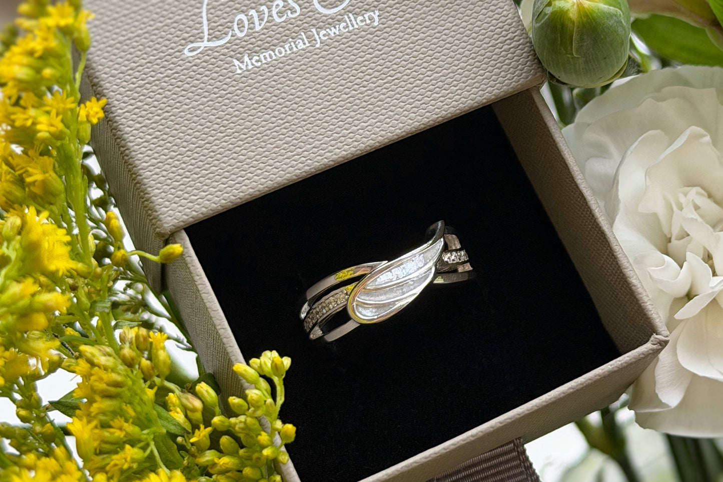 925 Silver Angel Wing Crystal Ring