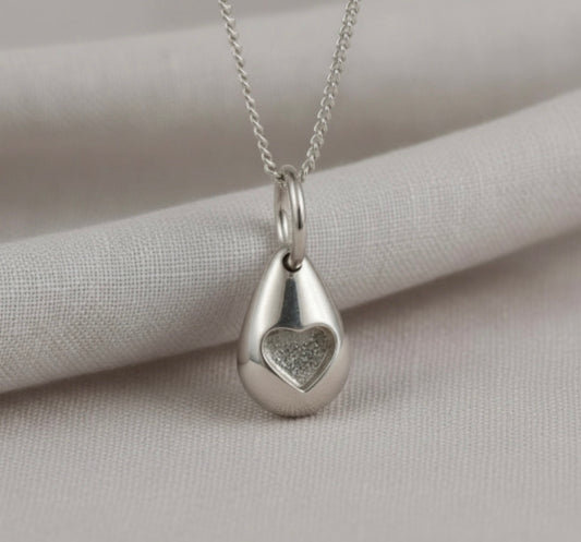 925 Silver Pebble Heart Pendant