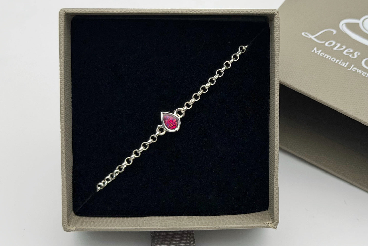 925 Silver Adjustable Belcher Chain Mini Teardrop Bracelet