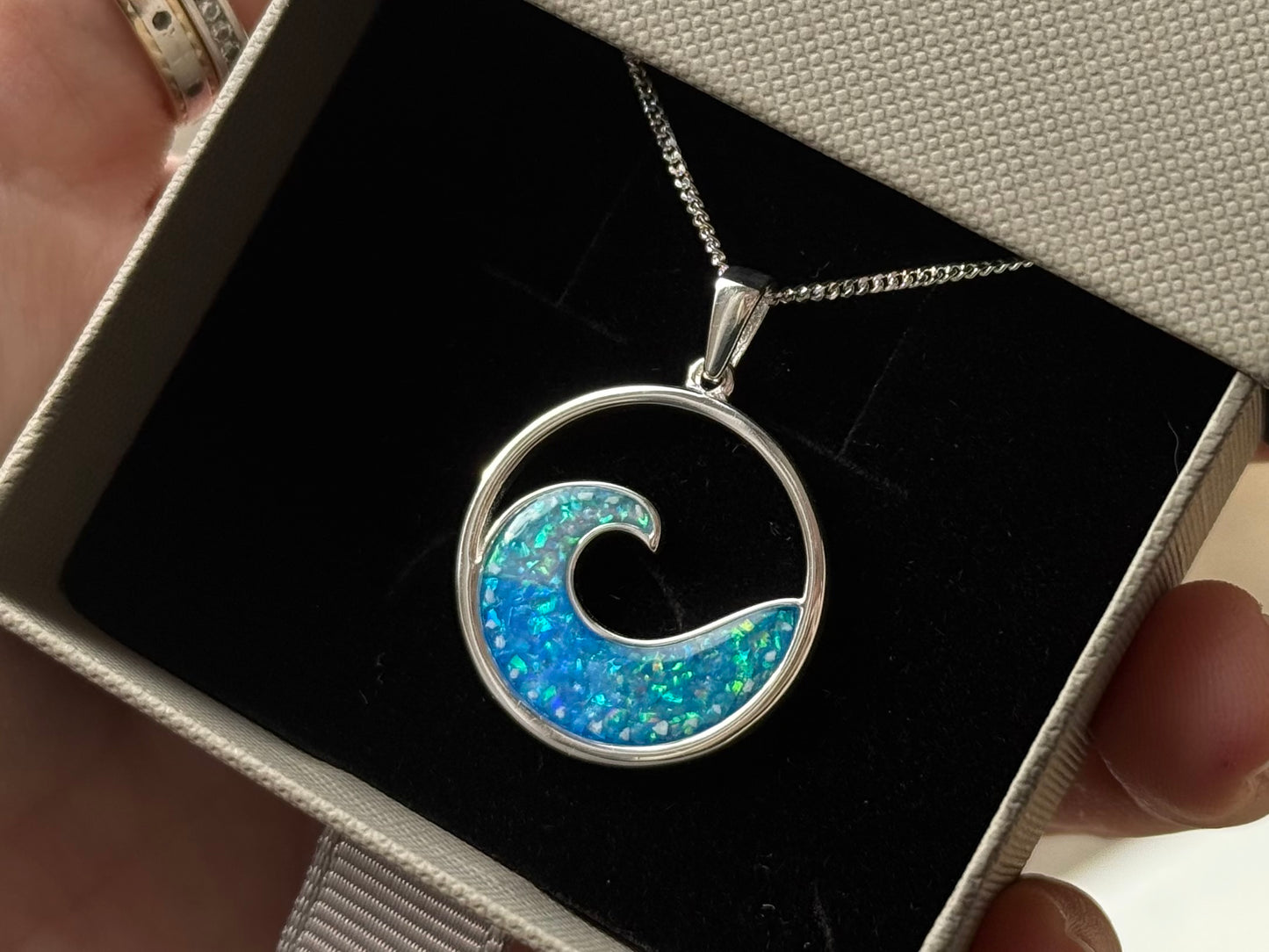 925 Silver Ocean Wave Pendant
