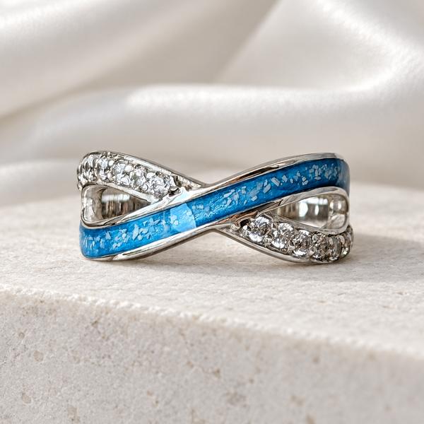 925 Silver Infinity Crystal Ring