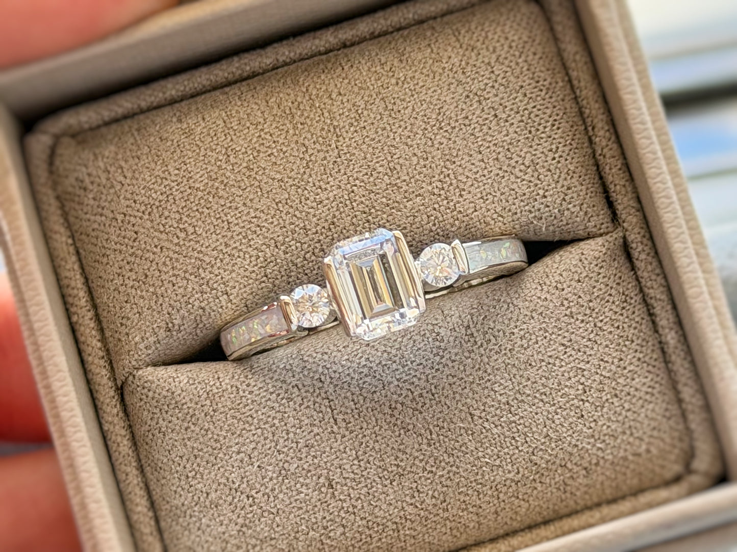 925 Silver Emerald Cut Solitaire Ring