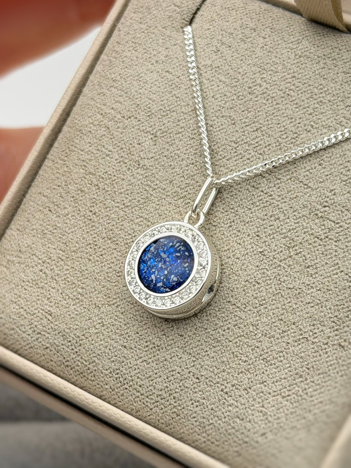 925 Silver Round Halo Locket Pendant