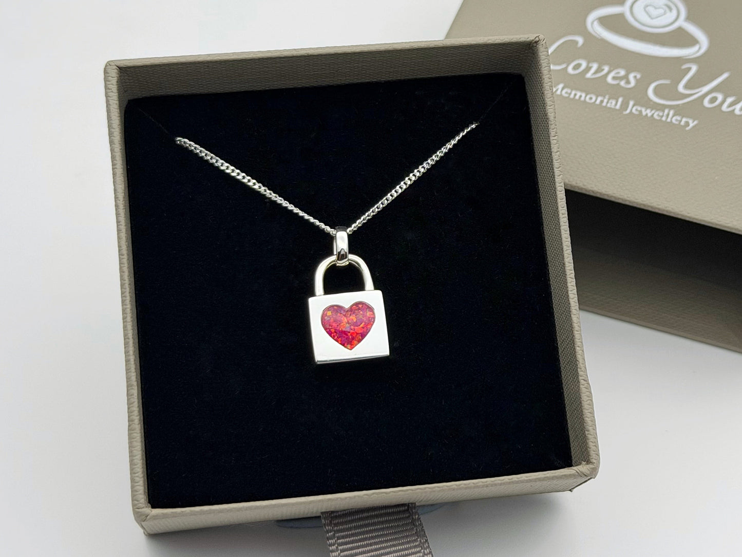 925 Silver Padlock Heart Pendant