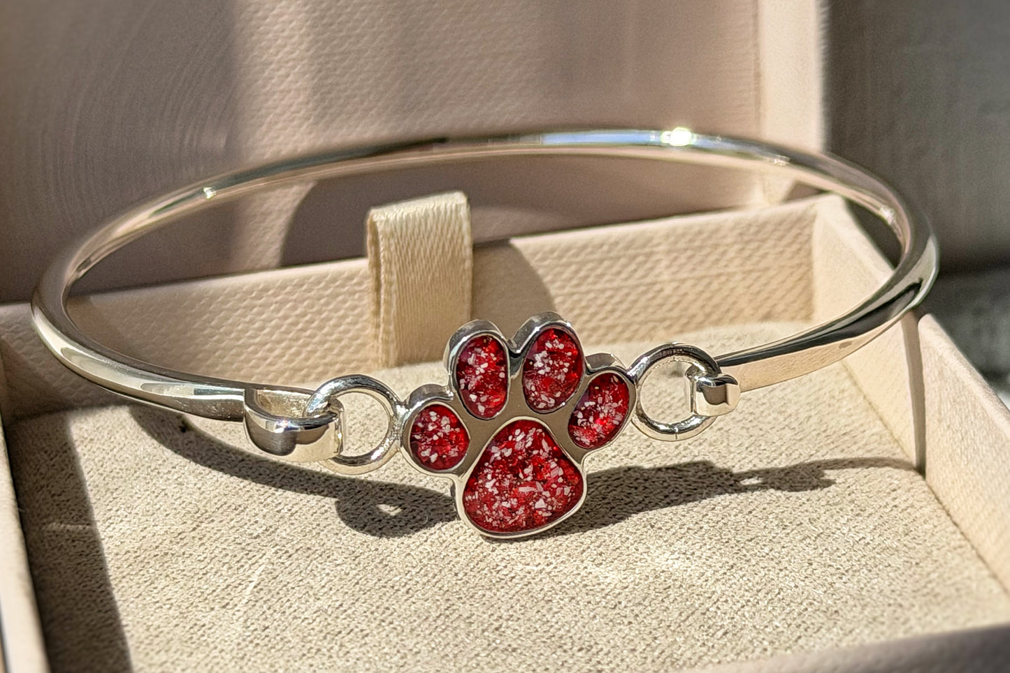 925 Silver Paw Print Bangle