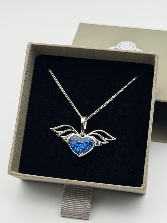 925 Silver Winged Heart Pendant