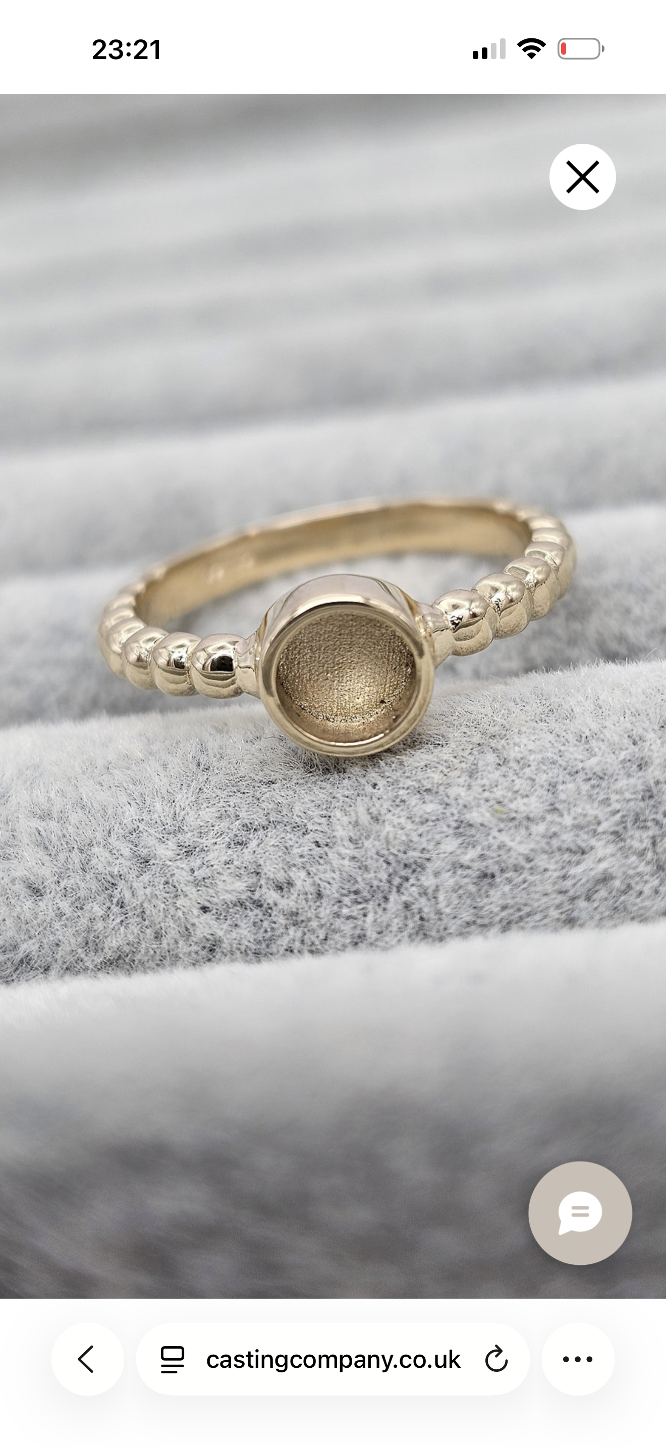 925 Silver Simple Round Stone Bobble Ring