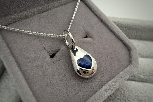 925 Silver Pebble Heart Indent Pendant