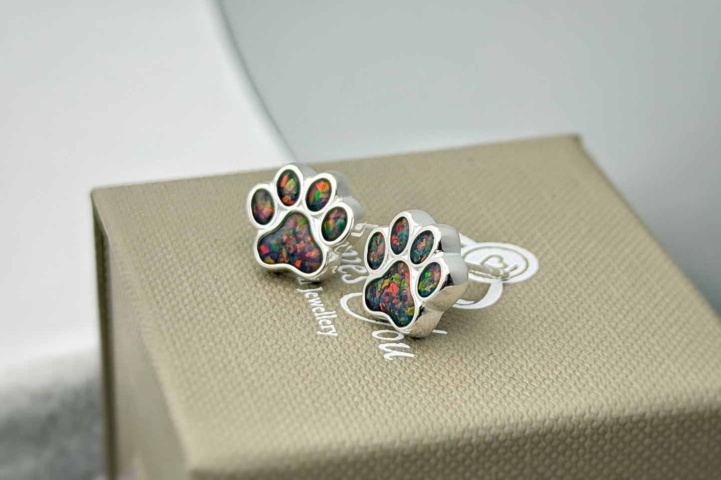 925 Silver Paw-Print Earrings