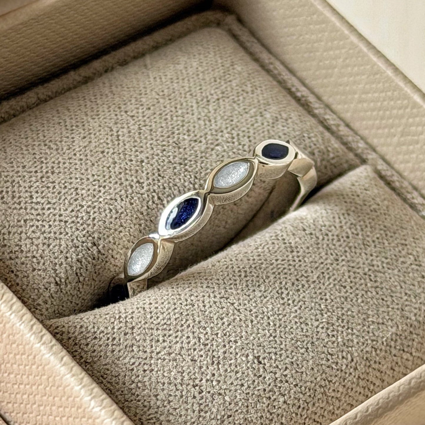 925 Silver Half Almond Band Ring